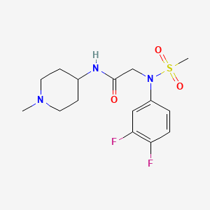 molecular formula C15H21F2N3O3S B4474695 N~2~-(3,4-difluorophenyl)-N~1~-(1-methyl-4-piperidinyl)-N~2~-(methylsulfonyl)glycinamide 