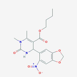 Butyl 1,6-dimethyl-4-(6-nitro-1,3-benzodioxol-5-yl)-2-oxo-1,2,3,4-tetrahydropyrimidine-5-carboxylate