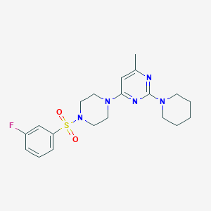 4-{4-[(3-fluorophenyl)sulfonyl]-1-piperazinyl}-6-methyl-2-(1-piperidinyl)pyrimidine