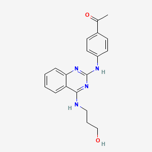 1-[4-({4-[(3-hydroxypropyl)amino]-2-quinazolinyl}amino)phenyl]ethanone