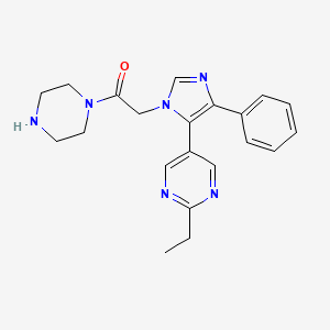 molecular formula C21H24N6O B4474748 2-ethyl-5-{1-[2-oxo-2-(1-piperazinyl)ethyl]-4-phenyl-1H-imidazol-5-yl}pyrimidine hydrochloride 