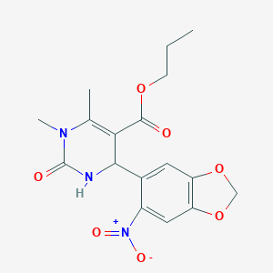 3,4-Dimethyl-6-(6-nitro-1,3-benzodioxol-5-yl)-2-oxo-1,6-dihydropyrimidine-5-carboxylic acid propyl ester