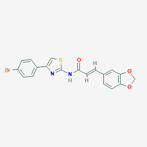 molecular formula C19H13BrN2O3S B447477 3-Benzo[1,3]dioxol-5-yl-N-[4-(4-bromo-phenyl)-thiazol-2-yl]-acrylamide 