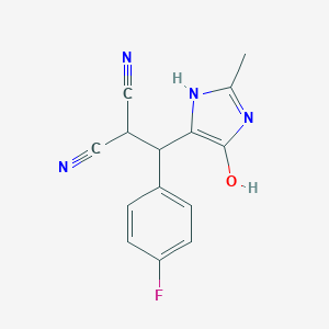 molecular formula C14H11FN4O B447480 [(4-fluorophenyl)(5-hydroxy-2-methyl-1H-imidazol-4-yl)methyl]propanedinitrile 