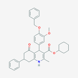 Cyclohexyl 4-[4-(benzyloxy)-3-methoxyphenyl]-2-methyl-5-oxo-7-phenyl-1,4,5,6,7,8-hexahydro-3-quinolinecarboxylate