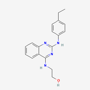 molecular formula C18H20N4O B4474871 2-({2-[(4-ethylphenyl)amino]-4-quinazolinyl}amino)ethanol 