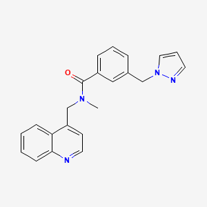 molecular formula C22H20N4O B4474889 N-methyl-3-(1H-pyrazol-1-ylmethyl)-N-(quinolin-4-ylmethyl)benzamide 