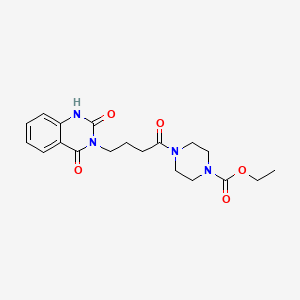 molecular formula C19H24N4O5 B4474911 ethyl 4-[4-(2,4-dioxo-1,4-dihydroquinazolin-3(2H)-yl)butanoyl]piperazine-1-carboxylate 