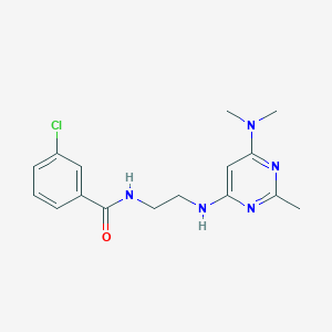 3-chloro-N-(2-{[6-(dimethylamino)-2-methyl-4-pyrimidinyl]amino}ethyl)benzamide