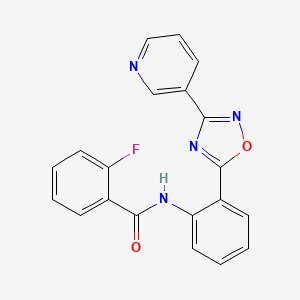 2-fluoro-N-{2-[3-(3-pyridinyl)-1,2,4-oxadiazol-5-yl]phenyl}benzamide