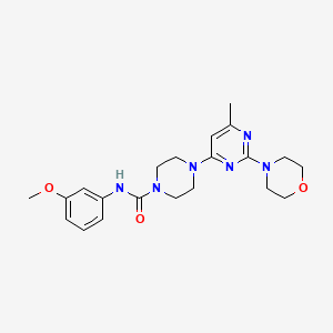 molecular formula C21H28N6O3 B4474945 N-(3-Methoxyphenyl)-4-[6-methyl-2-(morpholin-4-YL)pyrimidin-4-YL]piperazine-1-carboxamide 