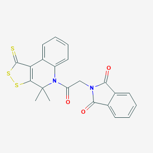molecular formula C22H16N2O3S3 B447499 2-[2-(4,4-dimethyl-1-thioxo-1,4-dihydro-5H-[1,2]dithiolo[3,4-c]quinolin-5-yl)-2-oxoethyl]-1H-isoindole-1,3(2H)-dione CAS No. 292143-45-4