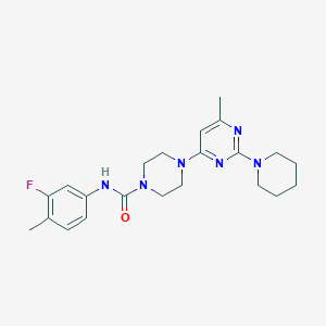 N-(3-fluoro-4-methylphenyl)-4-[6-methyl-2-(1-piperidinyl)-4-pyrimidinyl]-1-piperazinecarboxamide