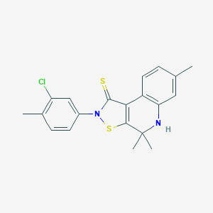 molecular formula C20H19ClN2S2 B447501 2-(3-chloro-4-methylphenyl)-4,4,7-trimethyl-4,5-dihydroisothiazolo[5,4-c]quinoline-1(2H)-thione CAS No. 331841-10-2