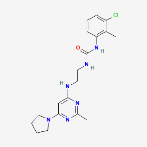 molecular formula C19H25ClN6O B4475032 N-(3-chloro-2-methylphenyl)-N'-(2-{[2-methyl-6-(1-pyrrolidinyl)-4-pyrimidinyl]amino}ethyl)urea 