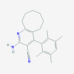 molecular formula C22H27N3 B447505 2-Amino-4-(2,3,5,6-tetramethylphenyl)-5,6,7,8,9,10-hexahydrocycloocta[b]pyridine-3-carbonitrile 