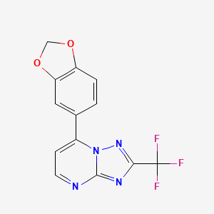 molecular formula C13H7F3N4O2 B4475058 7-(2H-1,3-Benzodioxol-5-yl)-2-(trifluoromethyl)-[1,2,4]triazolo[1,5-a]pyrimidine 