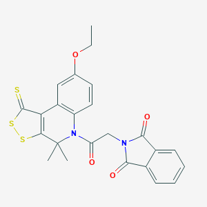 molecular formula C24H20N2O4S3 B447506 2-[2-(8-Ethoxy-4,4-dimethyl-1-sulfanylidenedithiolo[3,4-c]quinolin-5-yl)-2-oxoethyl]isoindole-1,3-dione CAS No. 303051-06-1