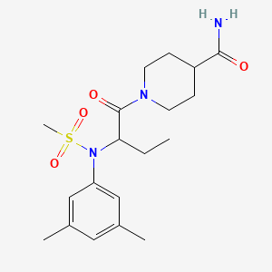 molecular formula C19H29N3O4S B4475062 1-{2-[(3,5-dimethylphenyl)(methylsulfonyl)amino]butanoyl}-4-piperidinecarboxamide 