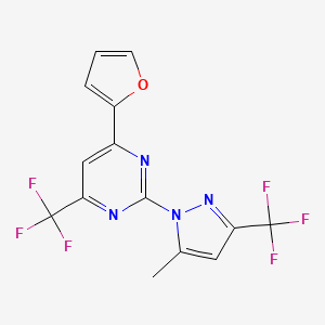 4-(2-furyl)-2-[5-methyl-3-(trifluoromethyl)-1H-pyrazol-1-yl]-6-(trifluoromethyl)pyrimidine