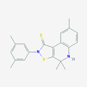 molecular formula C21H22N2S2 B447513 2-(3,5-dimethylphenyl)-4,4,8-trimethyl-4,5-dihydroisothiazolo[5,4-c]quinoline-1(2H)-thione CAS No. 303115-08-4