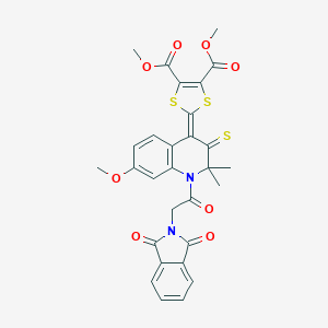 dimethyl 2-(1-[(1,3-dioxo-1,3-dihydro-2H-isoindol-2-yl)acetyl]-7-methoxy-2,2-dimethyl-3-thioxo-2,3-dihydro-4(1H)-quinolinylidene)-1,3-dithiole-4,5-dicarboxylate