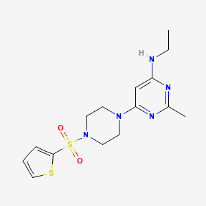 molecular formula C15H21N5O2S2 B4475155 N-ethyl-2-methyl-6-[4-(2-thienylsulfonyl)-1-piperazinyl]-4-pyrimidinamine 