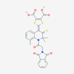 dimethyl 2-(1-[(1,3-dioxo-1,3-dihydro-2H-isoindol-2-yl)acetyl]-2,2,8-trimethyl-3-thioxo-2,3-dihydro-4(1H)-quinolinylidene)-1,3-dithiole-4,5-dicarboxylate