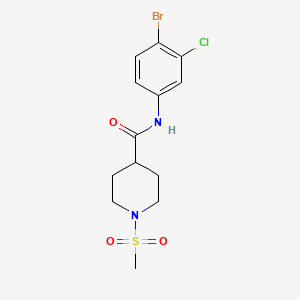 molecular formula C13H16BrClN2O3S B4475166 N-(4-BROMO-3-CHLOROPHENYL)-1-METHANESULFONYLPIPERIDINE-4-CARBOXAMIDE 