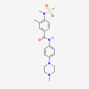 molecular formula C21H28N4O3S B4475176 3-methyl-4-[methyl(methylsulfonyl)amino]-N-[4-(4-methyl-1-piperazinyl)phenyl]benzamide 