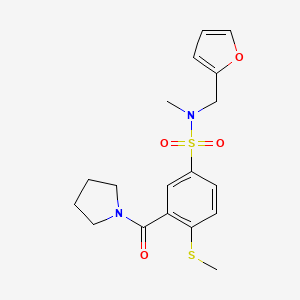 N-(2-furylmethyl)-N-methyl-4-(methylthio)-3-(1-pyrrolidinylcarbonyl)benzenesulfonamide