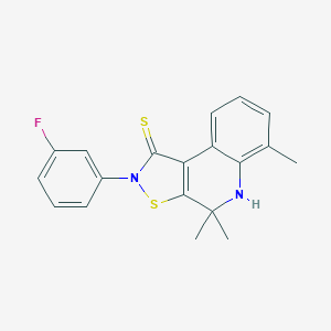 molecular formula C19H17FN2S2 B447521 2-(3-fluorophenyl)-4,4,6-trimethyl-4,5-dihydroisothiazolo[5,4-c]quinoline-1(2H)-thione CAS No. 305811-80-7
