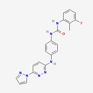 N-(3-fluoro-2-methylphenyl)-N'-(4-{[6-(1H-pyrazol-1-yl)-3-pyridazinyl]amino}phenyl)urea