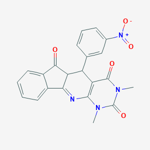 molecular formula C22H16N4O5 B447528 1,3-Dimethyl-5-(3-nitro-phenyl)-5,5a-dihydro-1H-indeno[2',1':5,6]pyrido[2,3-d]py 