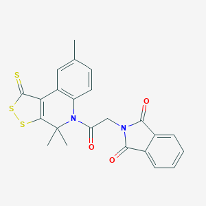 2-[2-Oxo-2-(4,4,8-trimethyl-1-sulfanylidenedithiolo[3,4-c]quinolin-5-yl)ethyl]isoindole-1,3-dione