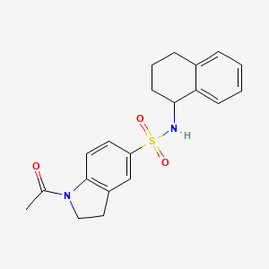 1-acetyl-N-(1,2,3,4-tetrahydronaphthalen-1-yl)-2,3-dihydro-1H-indole-5-sulfonamide