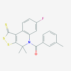 7-fluoro-4,4-dimethyl-5-(3-methylbenzoyl)-4,5-dihydro-1H-[1,2]dithiolo[3,4-c]quinoline-1-thione