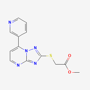 molecular formula C13H11N5O2S B4475338 methyl {[7-(3-pyridinyl)[1,2,4]triazolo[1,5-a]pyrimidin-2-yl]thio}acetate 