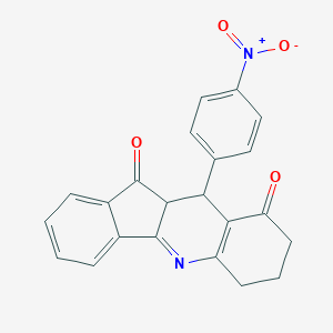 molecular formula C22H16N2O4 B447534 10-(4-nitrophenyl)-7,8,10,10a-tetrahydro-6H-indeno[1,2-b]quinoline-9,11-dione CAS No. 302788-85-8