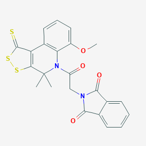 2-[2-(6-methoxy-4,4-dimethyl-1-thioxo-1,4-dihydro-5H-[1,2]dithiolo[3,4-c]quinolin-5-yl)-2-oxoethyl]-1H-isoindole-1,3(2H)-dione