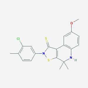 molecular formula C20H19ClN2OS2 B447537 2-(3-chloro-4-methylphenyl)-8-methoxy-4,4-dimethyl-5H-[1,2]thiazolo[5,4-c]quinoline-1-thione CAS No. 331841-11-3