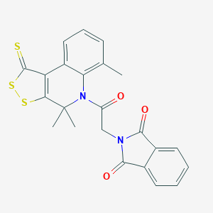 2-[2-Oxo-2-(4,4,6-trimethyl-1-sulfanylidenedithiolo[3,4-c]quinolin-5-yl)ethyl]isoindole-1,3-dione