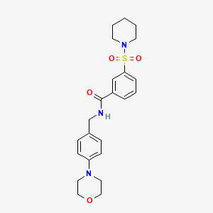 N-{[4-(MORPHOLIN-4-YL)PHENYL]METHYL}-3-(PIPERIDINE-1-SULFONYL)BENZAMIDE