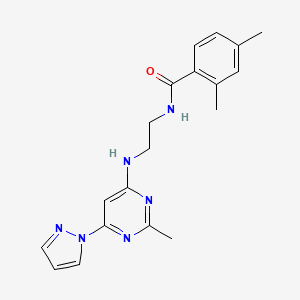 2,4-dimethyl-N-(2-{[2-methyl-6-(1H-pyrazol-1-yl)-4-pyrimidinyl]amino}ethyl)benzamide