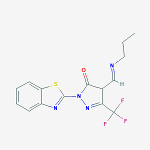 2-(1,3-benzothiazol-2-yl)-4-[(propylimino)methyl]-5-(trifluoromethyl)-2,4-dihydro-3H-pyrazol-3-one