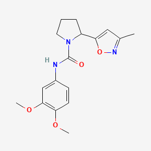 molecular formula C17H21N3O4 B4475412 N-(3,4-dimethoxyphenyl)-2-(3-methyl-1,2-oxazol-5-yl)pyrrolidine-1-carboxamide 