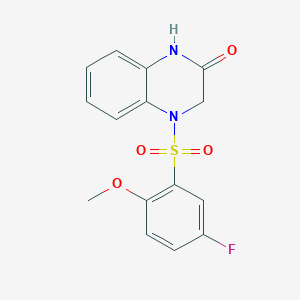 4-(5-FLUORO-2-METHOXYBENZENESULFONYL)-1,2,3,4-TETRAHYDROQUINOXALIN-2-ONE