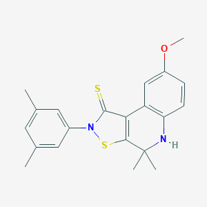 molecular formula C21H22N2OS2 B447544 2-(3,5-dimethylphenyl)-8-methoxy-4,4-dimethyl-4,5-dihydro[1,2]thiazolo[5,4-c]quinoline-1(2H)-thione CAS No. 303042-38-8