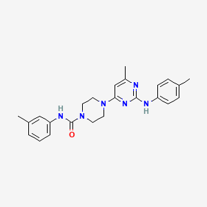 molecular formula C24H28N6O B4475456 4-{6-methyl-2-[(4-methylphenyl)amino]pyrimidin-4-yl}-N-(3-methylphenyl)piperazine-1-carboxamide 