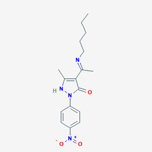 molecular formula C17H22N4O3 B447551 2-{4-nitrophenyl}-5-methyl-4-[1-(pentylamino)ethylidene]-2,4-dihydro-3H-pyrazol-3-one CAS No. 508227-02-9